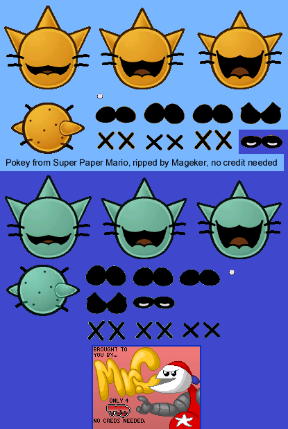 Super Paper Mario - Pokey & Poison Pokey