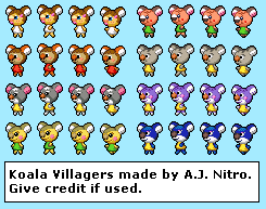 Animal Crossing Customs - Koala Villagers