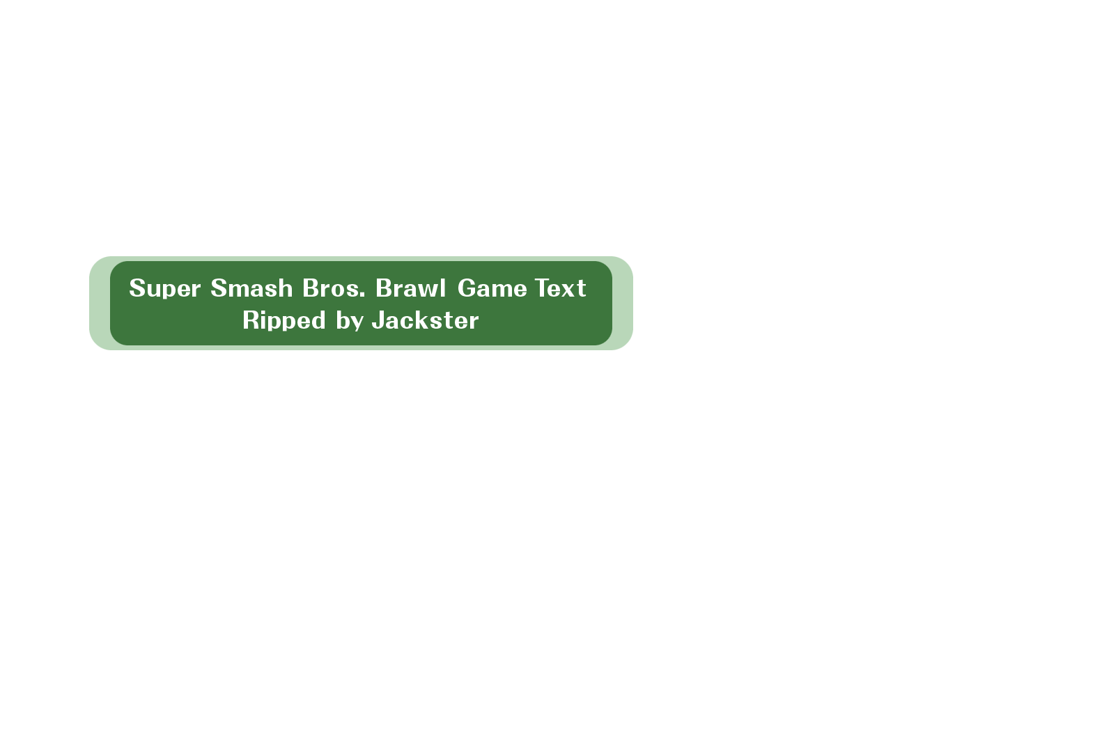 Super Smash Bros. Brawl - Fonts