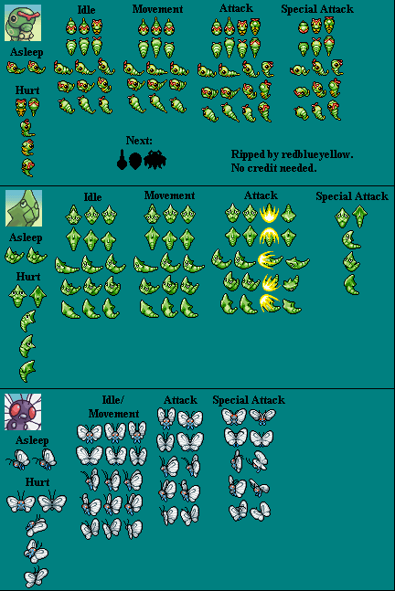 Pokémon Mystery Dungeon: Explorers of Time / Darkness - Caterpie, Metapod & Butterfree