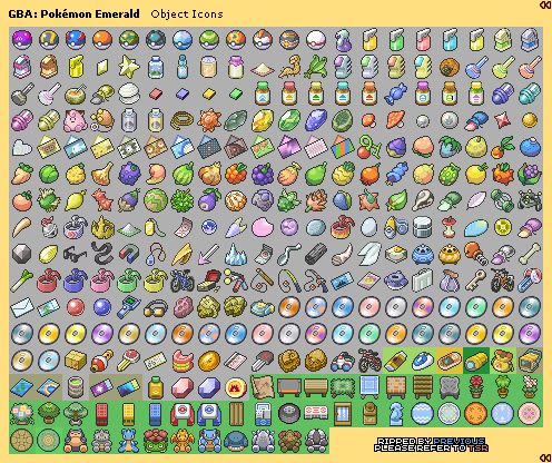 Pokémon Emerald - Item Icons