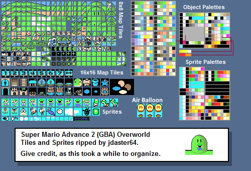 Super Mario Advance 2: Super Mario World - Map Tiles