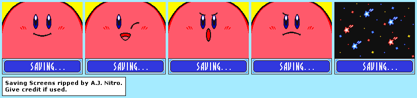 Kirby Tilt 'n' Tumble - Saving Screens