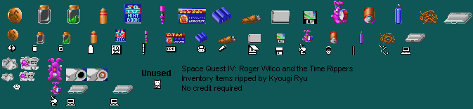 Space Quest 4: Roger Wilco and the Time Rippers - Inventory Items