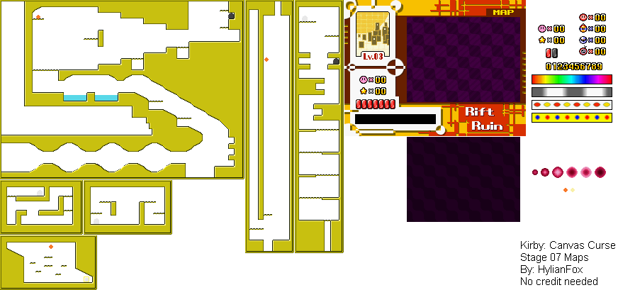 Kirby Canvas Curse / Kirby Power Paintbrush - Stage 07 Maps