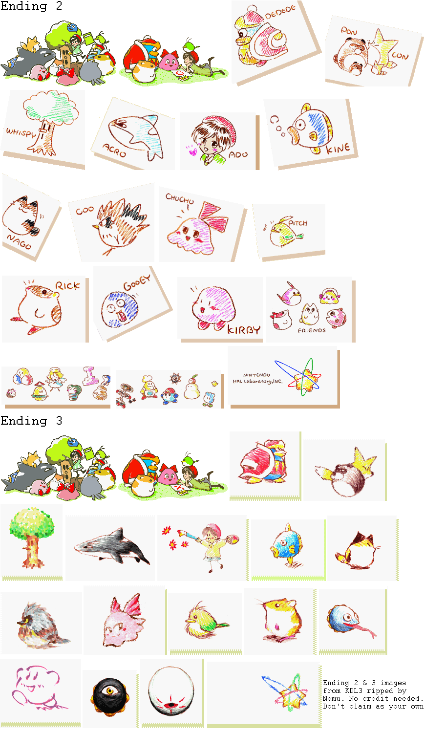Kirby's Dream Land 3 - Ending 2 & 3 Images