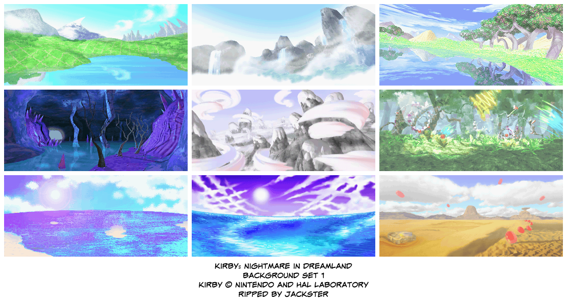 Kirby: Nightmare in Dream Land - Backgrounds