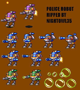 Ganbare Goemon 3: Shishijyuurokubei no Karakuri Manji Katame (JPN) - Police Robot