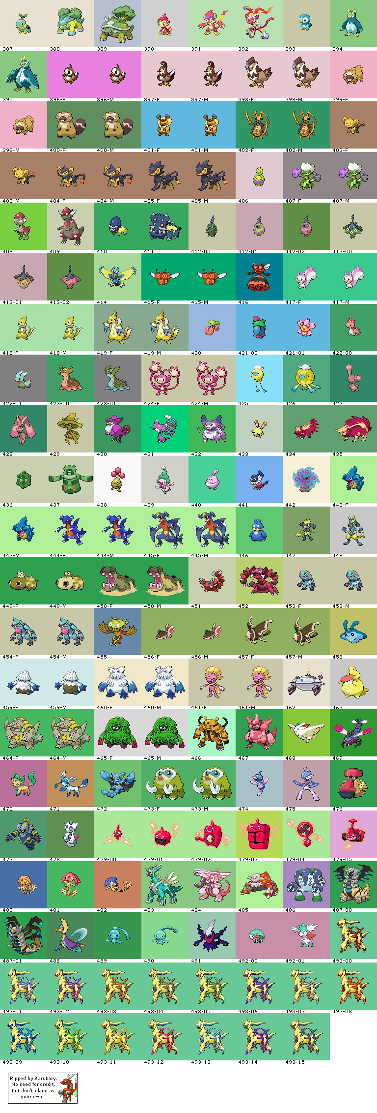 Pokémon (4th Generation, Shiny, Front)