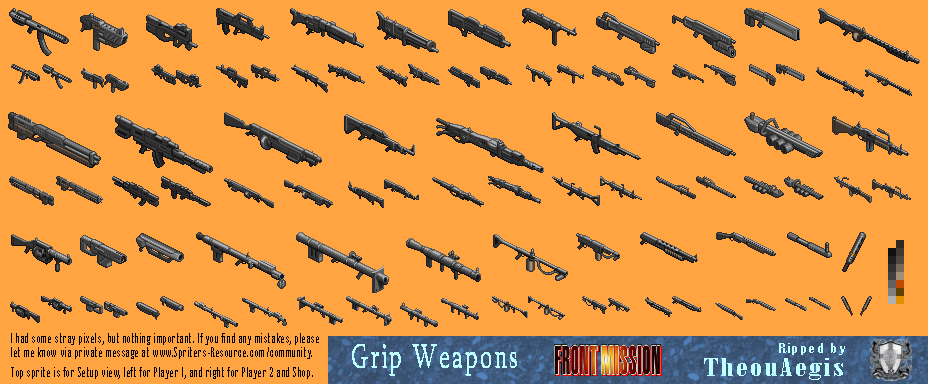 Front Mission (JPN) - Weapon Sprites