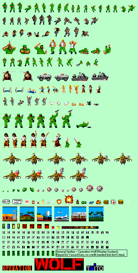Operation Wolf (PAL) - General Sprites