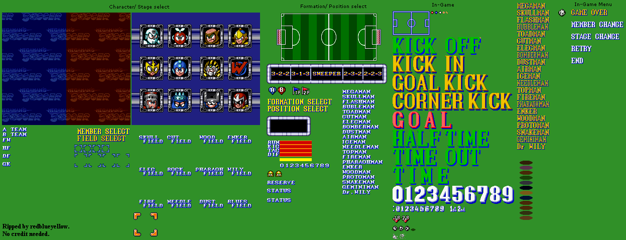 Mega Man Soccer - General Sprites