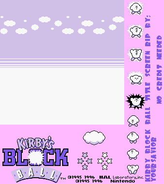 Kirby's Block Ball - Title Screen