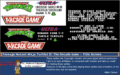 Teenage Mutant Ninja Turtles 2: The Arcade Game - Title Screen