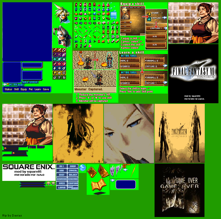 Final Fantasy 7 (Bootleg) - Title, Menus, Items & Miscellaneous