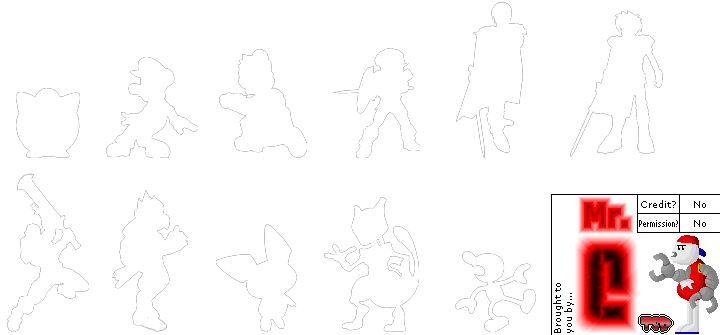Super Smash Bros. Melee - New Challenger Silhouettes