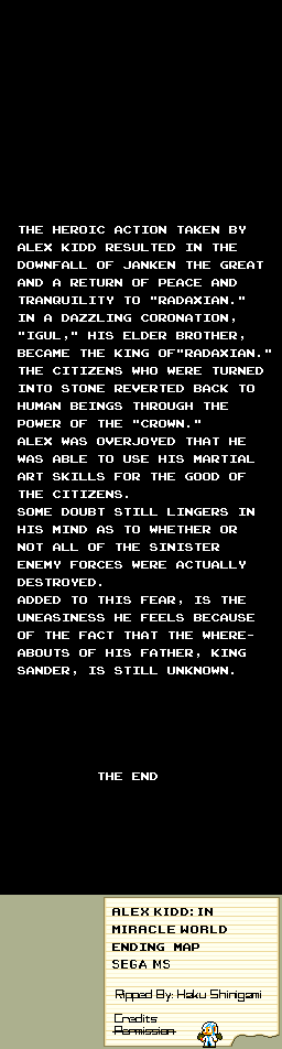 Alex Kidd in Miracle World - Ending