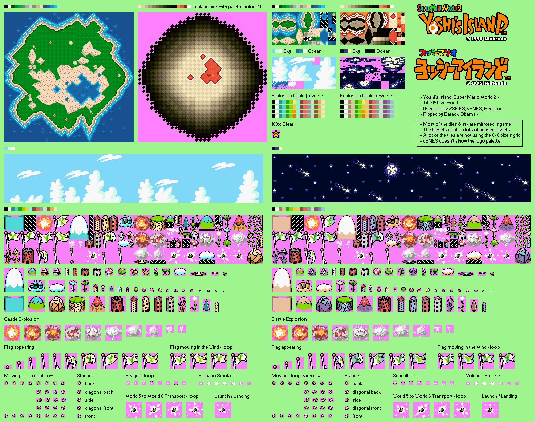 Super Mario World 2: Yoshi's Island - Title & Overworld