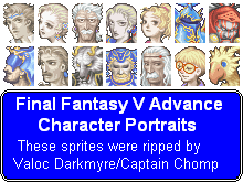 Final Fantasy 5 Advance - Character Portraits