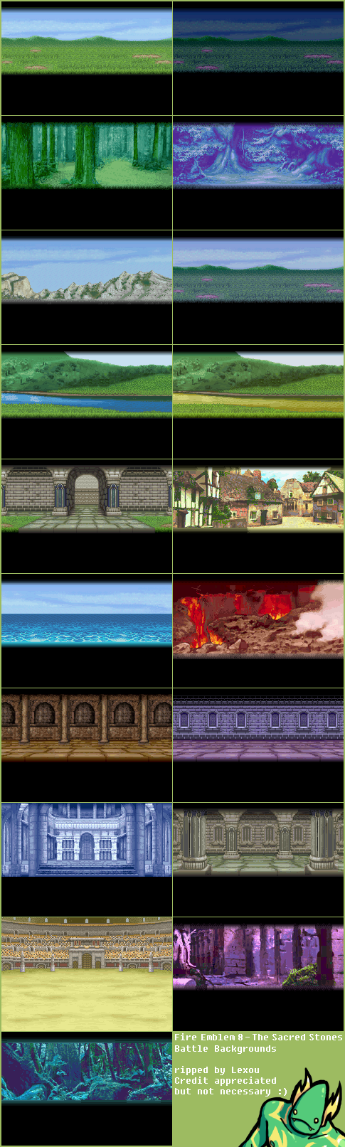 Fire Emblem: The Sacred Stones - Battle Backgrounds