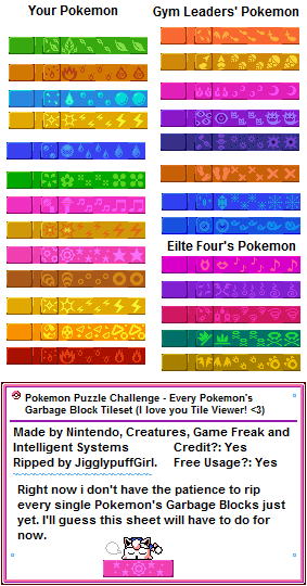 Pokémon Puzzle Challenge - Garbage Block Tilesets