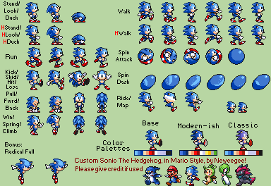 Sonic the Hedgehog Customs - Sonic (Mario-Style)