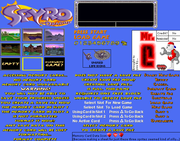 Spyro the Dragon - Title Screen Graphics
