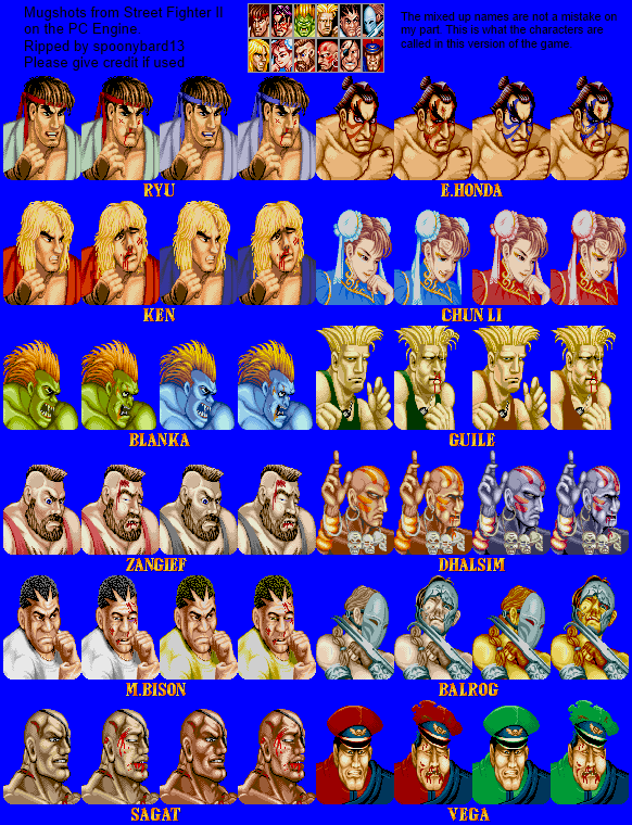 Street Fighter 2 - Mugshots