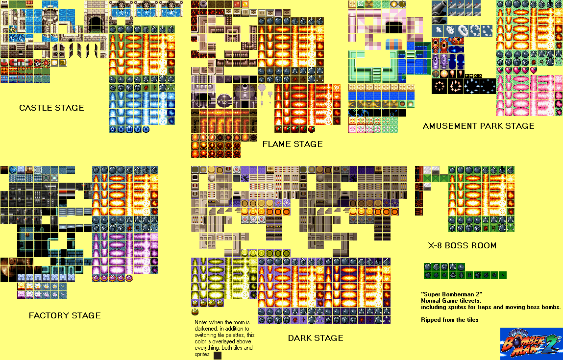 ... Resource - Full Sheet View - Super Bomberman 2 - Normal Game Tiles