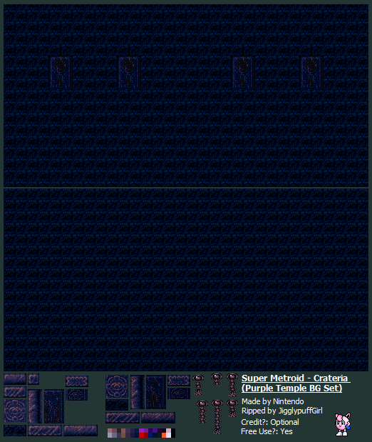 Super Metroid - Crateria Purple Temple Background Set