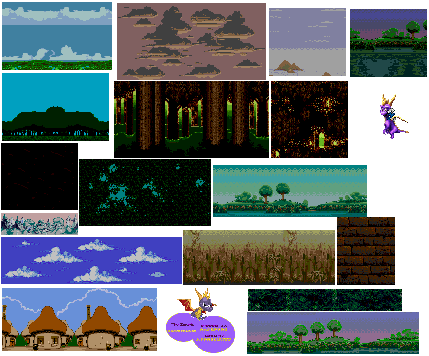 The Smurfs (PAL) - Level Backgrounds
