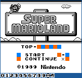 Super Mario Land - Title Screen