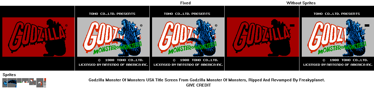Godzilla: Monster of Monsters! - Title Screen (USA)