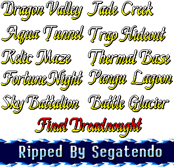 Freedom Planet - Stage Titles