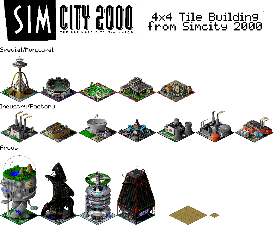 Sim City 2000 - 4x4 Buildings