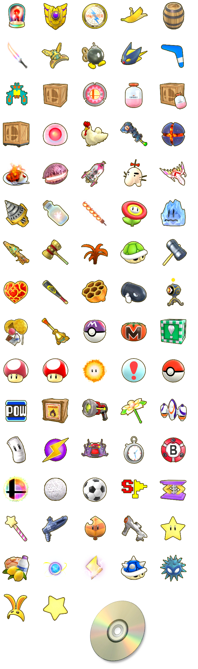 Super Smash Bros. for Wii U - Item Icons