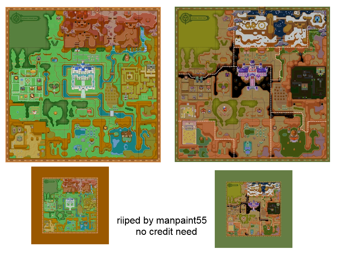 The Legend of Zelda: A Link Between Worlds - Hyrule and Lorule Maps