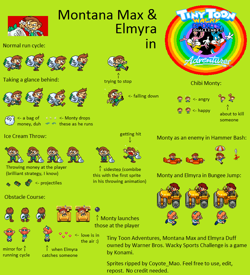 Tiny Toon Adventures: Wacky Sports Challenge - Montana Max & Elmyra