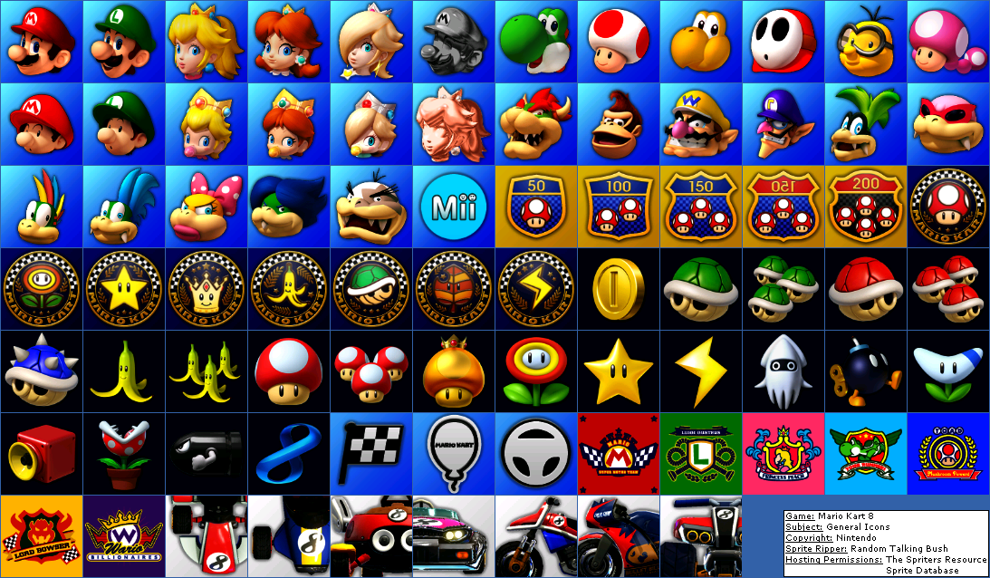 Mario Kart 8 - General Icons (Small)