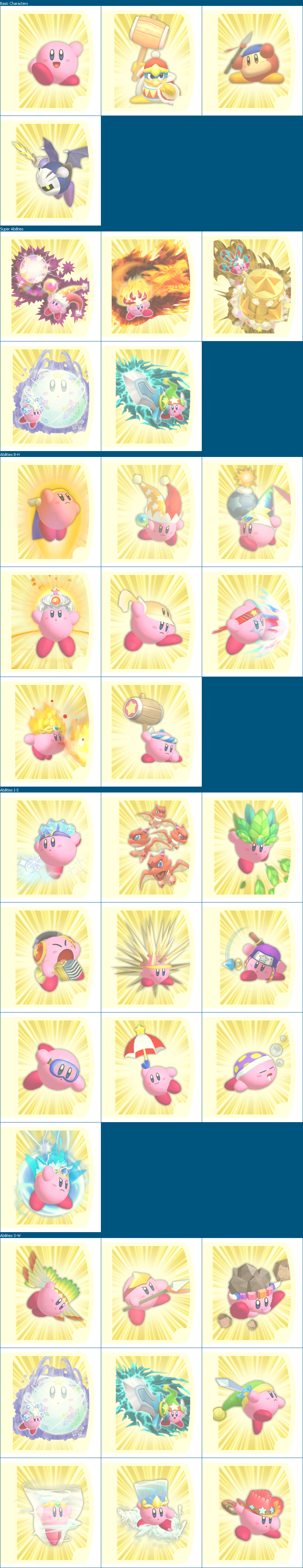 Kirby's Return to Dreamland / Kirby's Adventure Wii - Ability Art