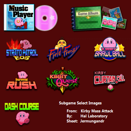 Kirby Mass Attack - Subgame Icons