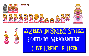 Zelda (Ocarina of Time, Super Mario Bros. 2 SNES-Style)