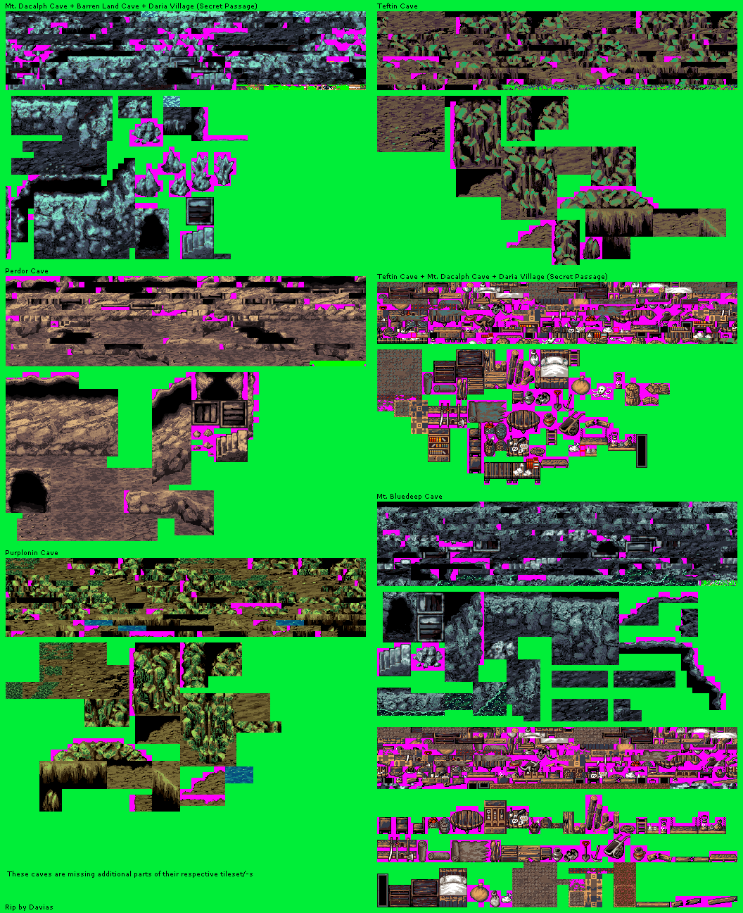 Miscellaneous Cave Tilesets (incomplete)