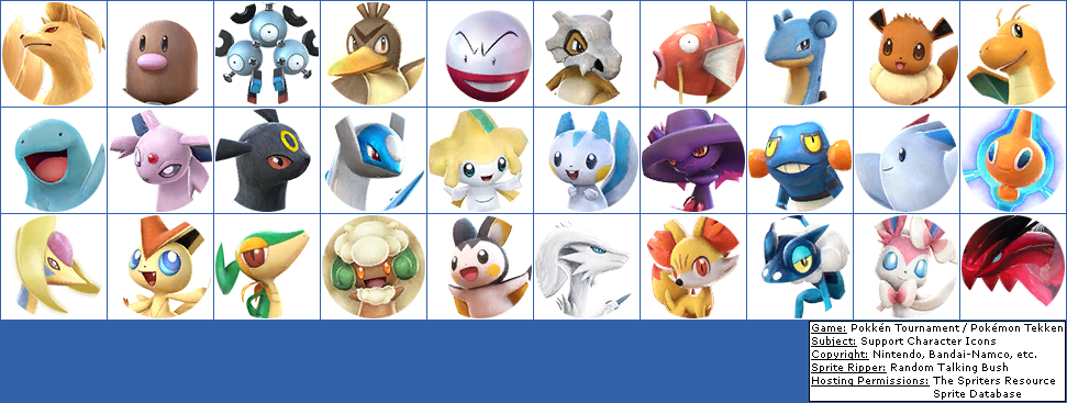 Pokkén Tournament / Pokémon Tekken - Support Character Icons