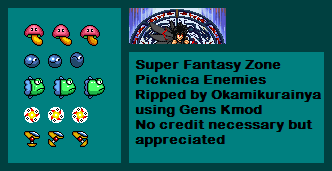 Super Fantasy Zone (PAL, JPN) - Picknica Enemies