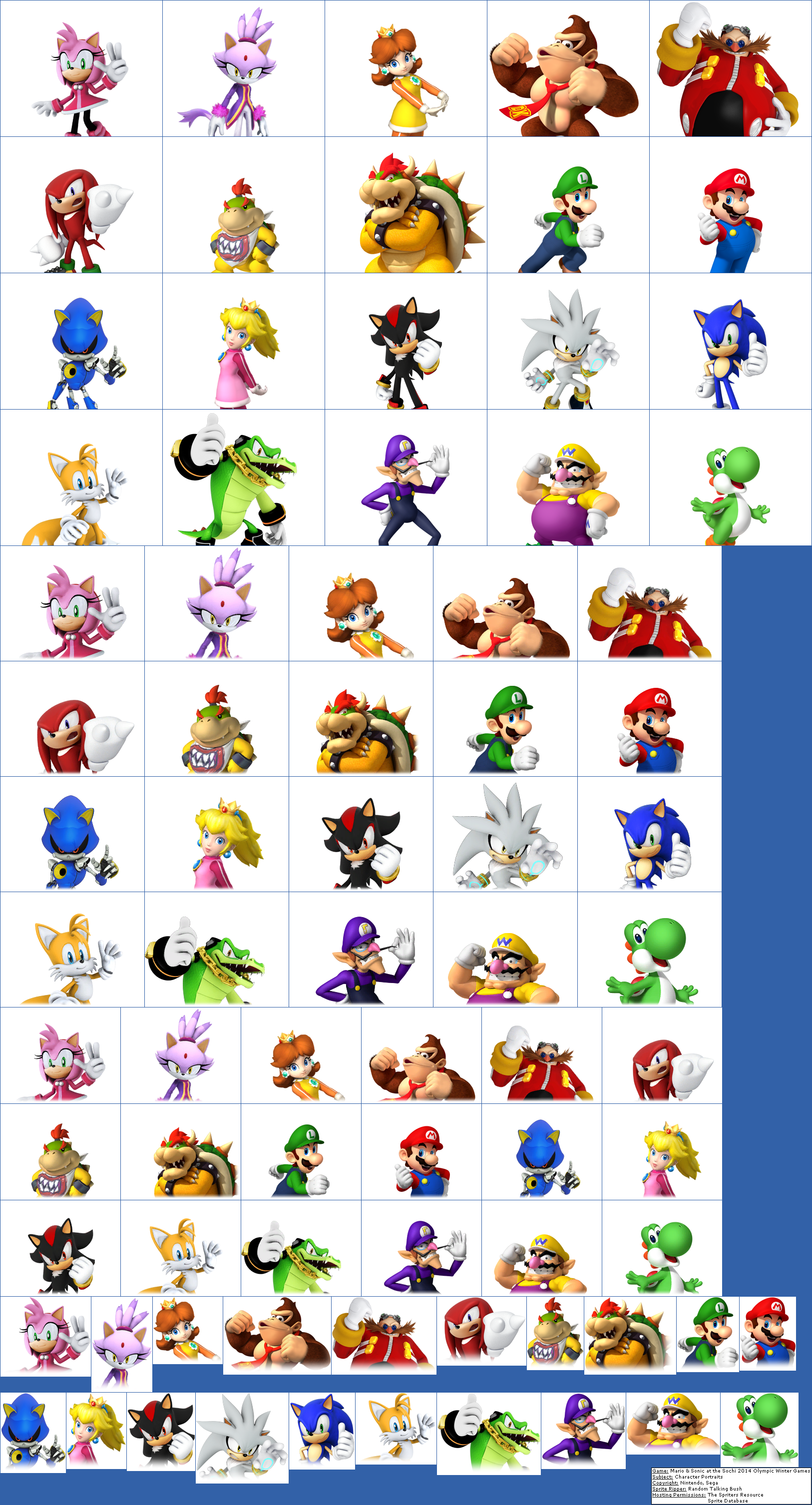 Mario & Sonic at the Sochi 2014 Olympic Winter Games - Character Portraits
