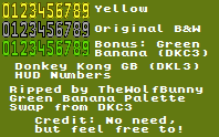 Donkey Kong GB: Dinky Kong & Dixie Kong (JPN) - HUD Numbers