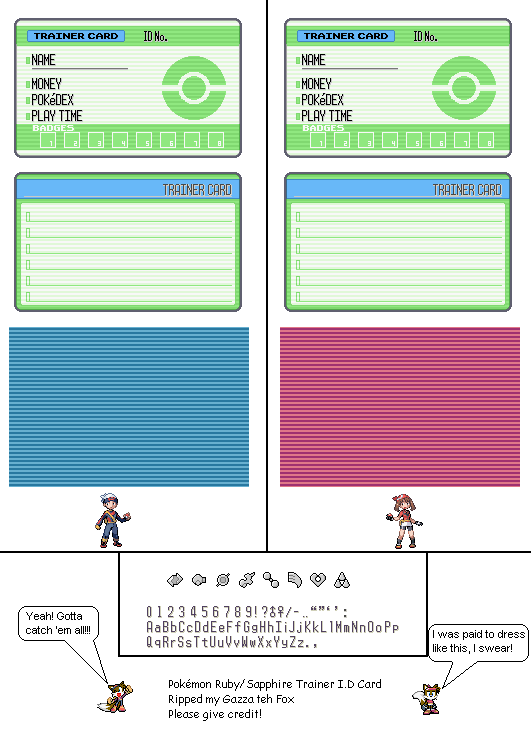Pokémon Ruby / Sapphire - Trainer Card