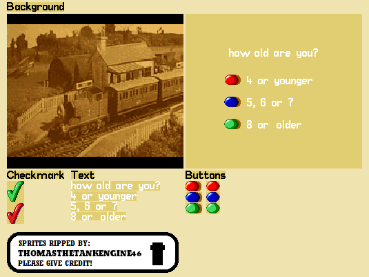 Thomas the Tank Engine and Friends - Age Select Screen