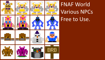 FNaF World - Fredbear, Shop Keepers and Bosses